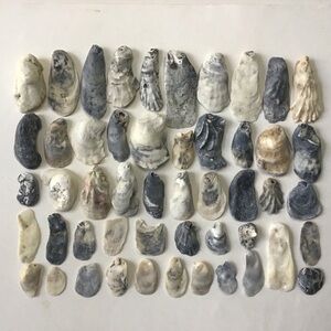 Seashells 50 Oyster Shells 1-1/4” to 4” For Crafts, Art, Decor Gray Creamy White